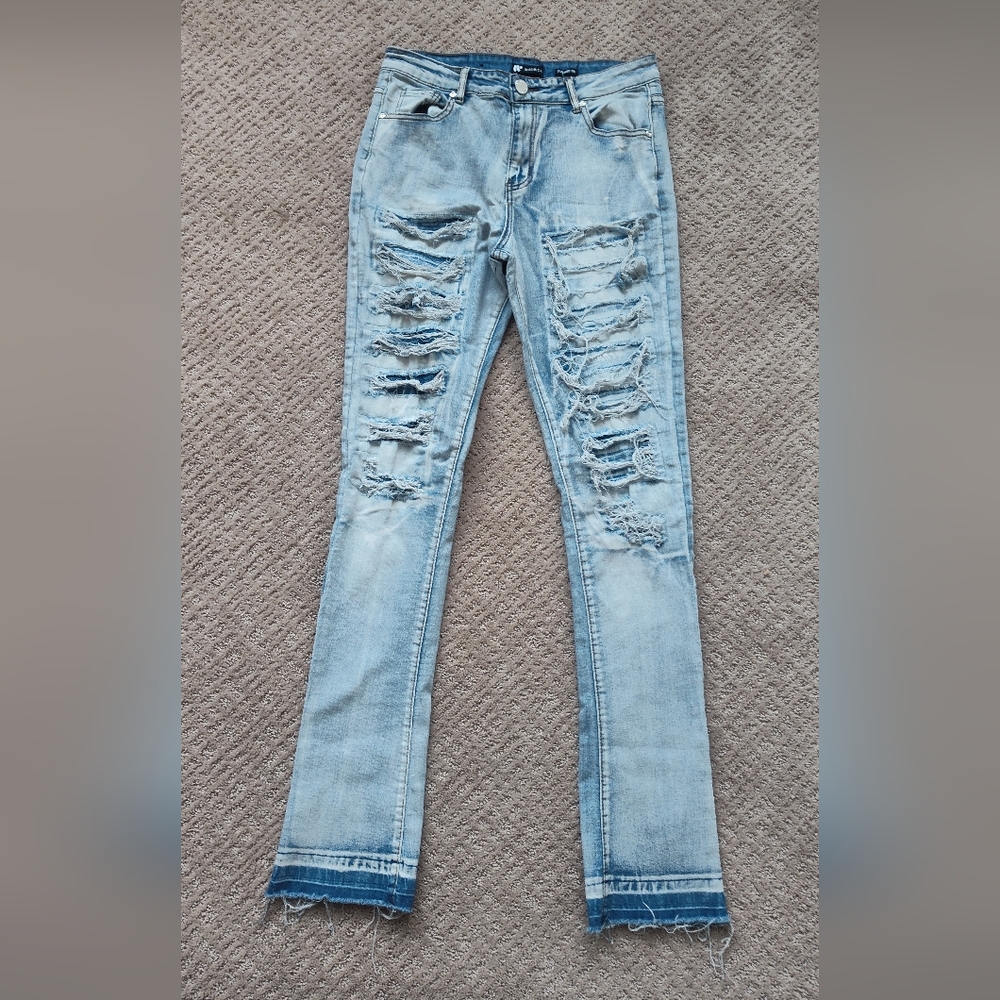 Waimea Stacked Fit Distressed Boys Jeans